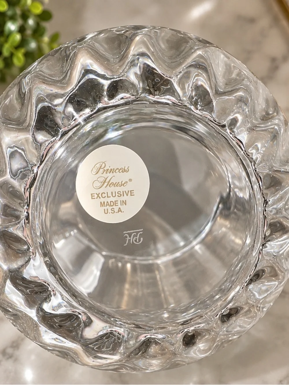 Princess House Clear Crystal Lidded Canister - Transparent